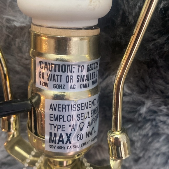 Elegant Gold Elephant Table Lamp with Beaded Trimmed Cloth shade - Picture 8 of 17